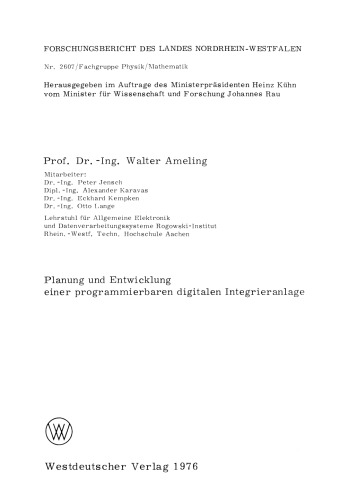 Planung und Entwicklung einer programmierbaren digitalen Integrieranlage