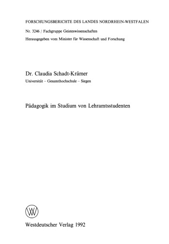 Pädagogik im Studium von Lehramtsstudenten