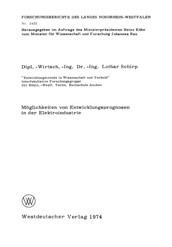 Möglichkeiten von Entwicklungsprognosen in der Elektroindustrie
