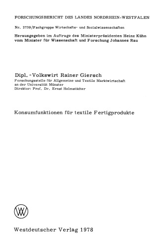 Konsumfunktionen für textile Fertigprodukte