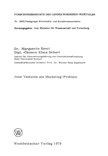 Joint ventures als Marketing-Problem