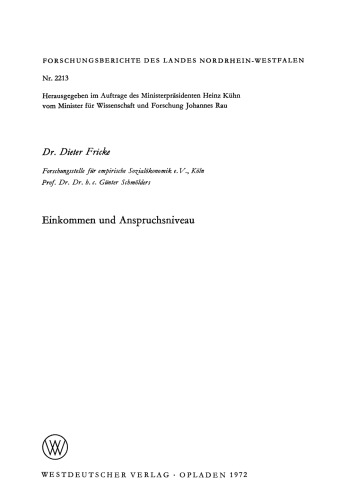 Einkommen und Anspruchsniveau