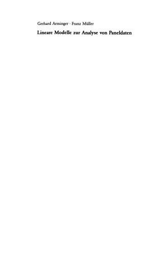 Lineare Modelle zur Analyse von Paneldaten