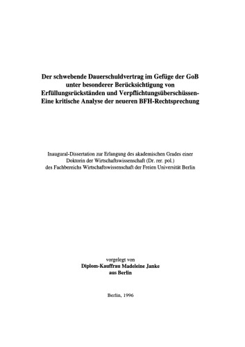 Dauerschuldverträge und Grundsätze ordnungsmäßiger Bilanzierung