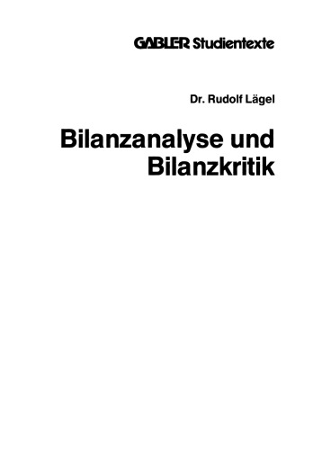 Bilanzanalyse und Bilanzkritik