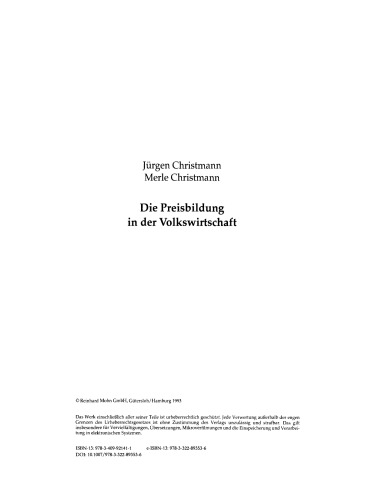 Die Preisbildung in der Volkswirtschaft