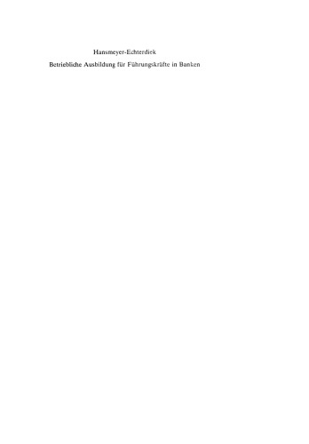 Betriebliche Ausbildung für Führungskräfte in Banken