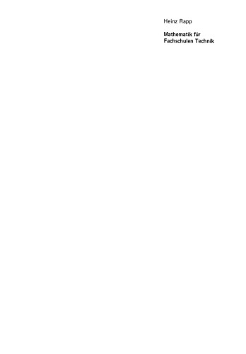 Mathematik für Fachschulen Technik