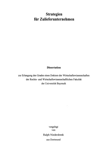 Strategien für Zulieferunternehmen: Optionen für den Mittelstand