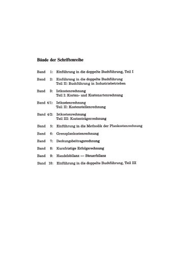 Kurzfristige Erfolgsrechnung: eine programmierte Unterweisung