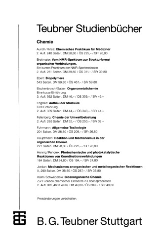 Bioanorganische Chemie: Zur Funktion chemischer Elemente in Lebensprozessen