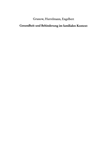 Gesundheit und Behinderung im familialen Kontext