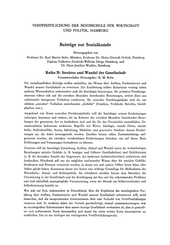 Beruf und Gesellschaft in Deutschland: Berufsstruktur und Berufsprobleme