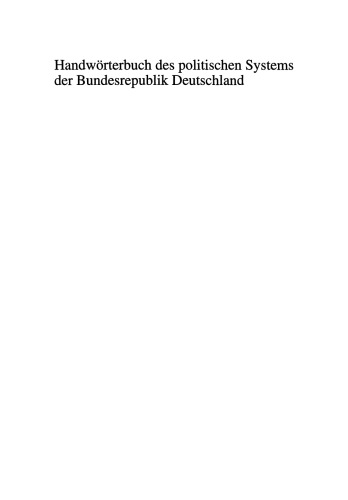 Handwörterbuch des politischen Systems der Bundesrepublik Deutschland
