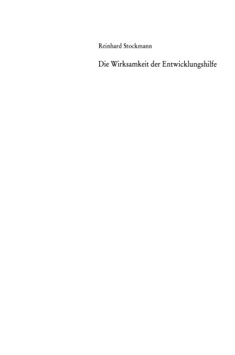 Die Wirksamkeit der Entwicklungshilfe: Eine Evaluation der Nachhaltigkeit von Programmen und Projekten der Berufsbildung