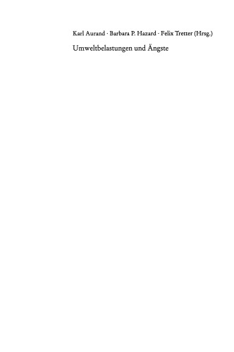 Umweltbelastungen und Ängste: Erkennen · Bewerten · Vermeiden