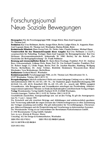 Forschungsjournal Neue Soziale Bewegungen