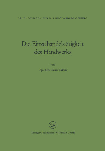 Die Einzelhandelstätigkeit des Handwerks