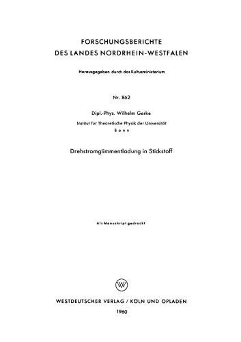 Drehstromglimmentladung in Stickstoff