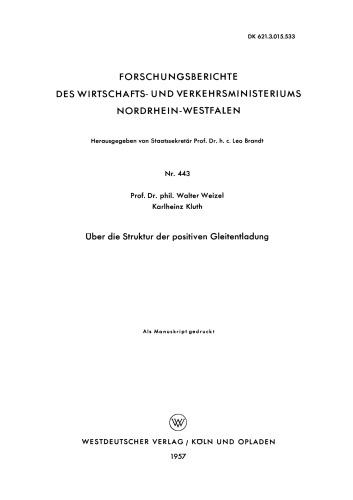 Über die Struktur der positiven Gleitentladung