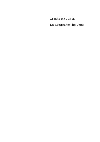 Die Lagerstätten des Urans