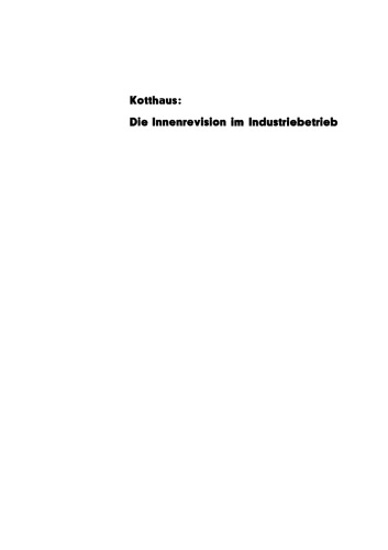 Die Innenrevision im Industriebetrieb