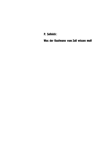 Was der Kaufmann vom Zoll wissen muß