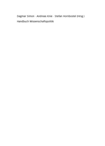 Handbuch Wissenschaftspolitik