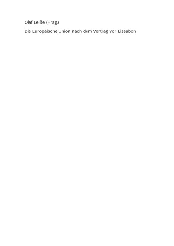 Die Europäische Union nach dem Vertrag von Lissabon