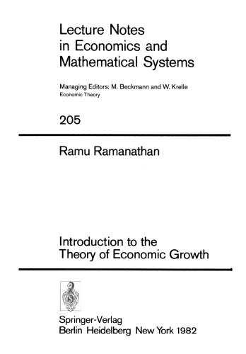 Introduction to the Theory of Economic Growth