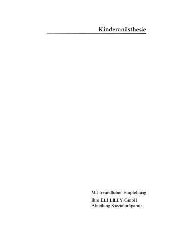 Prämedikation im Kindesalter