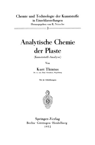 Analytische Chemie der Plaste (Kunststoff-Analyse)