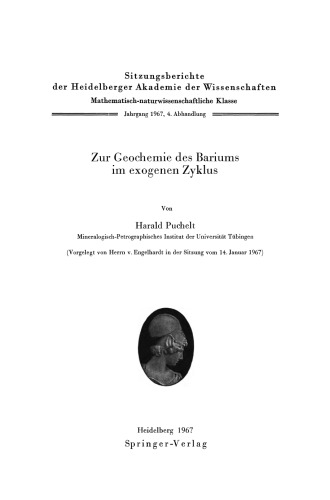 Zur Geochemie des Bariums im exogenen Zyklus