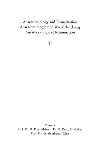 Anaesthesie und Kohlenhydratstoffwechsel