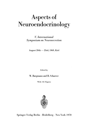 Aspects of Neuroendocrinology: V. International Symposium on Neurosecretion