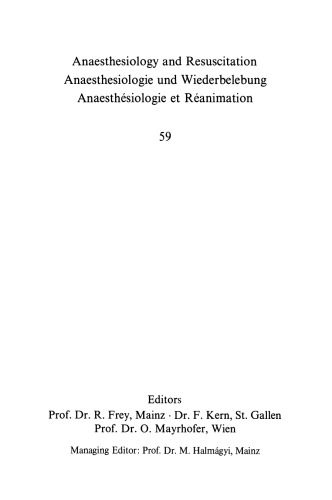 Anaesthesia Equipment: Performance, Classification and Safety