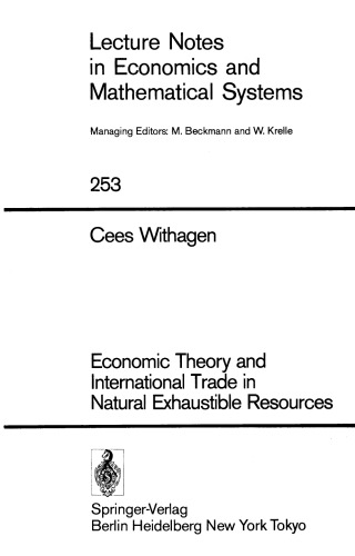 Economic Theory and International Trade in Natural Exhaustible Resources