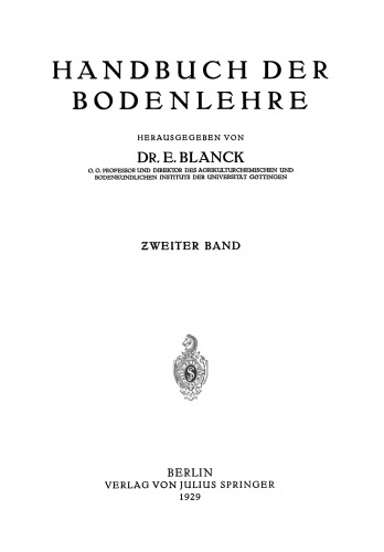 Handbuch der Bodenlehre