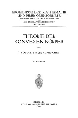 Theorie der Konvexen Körper