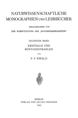 Kristalle und Röntgenstrahlen