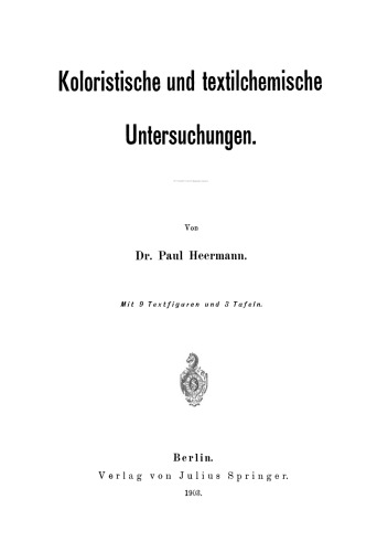 Koloristische und textilchemische Untersuchungen