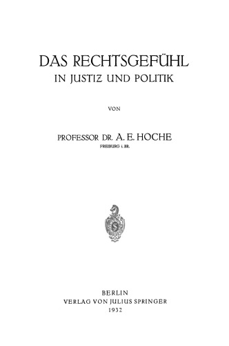 Das Rechtsgefühl in Justiz und Politik
