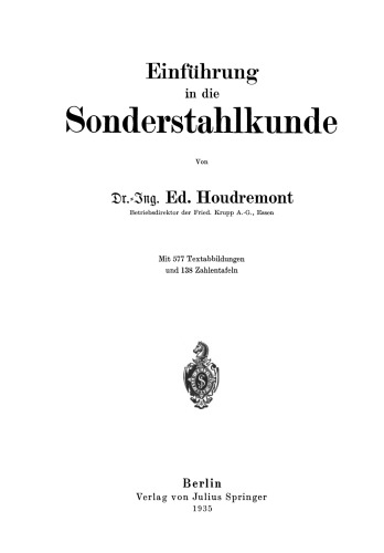 Einführung in die Sonderstahlkunde