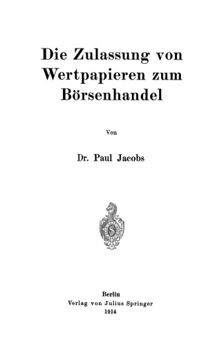 Die Zulassung von Wertpapieren zum Börsenhandel