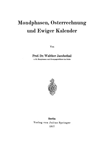 Mondphasen, Osterrechnung und Ewiger Kalender