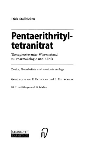 Pentaerithrityl-tetranitrat: Therapierelevanter Wissensstand zu Pharmakologie und Klinik