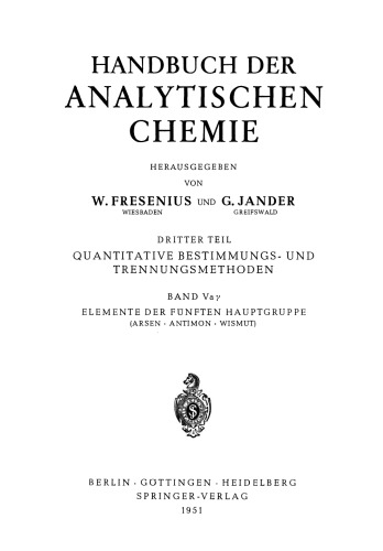 Elemente der Fünften Hauptgruppe: Arsen · Antimon · Wismut