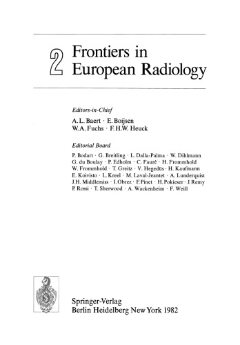 Frontiers in European Radiology