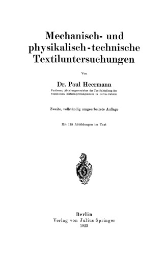 Mechanisch- und physikalisch-technische Textiluntersuchungen