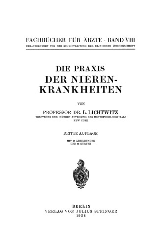 Die Praxis der Nierenkrankheiten